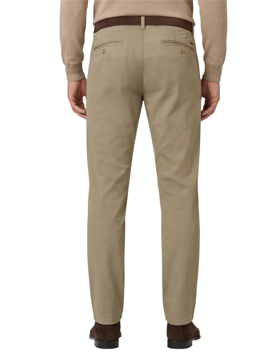 Meyer Pantalon Bonn khaki effen katoen