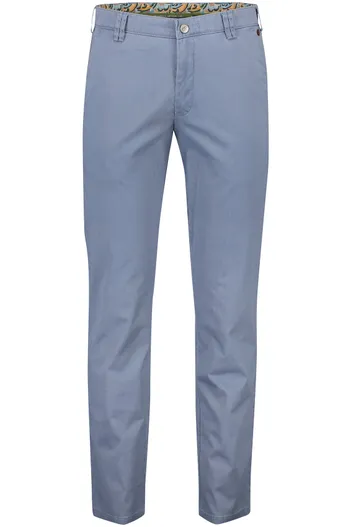 Meyer Meyer katoenen broek New York blauw effen zonder omslag