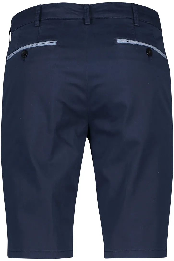 Katoenen Meyer korte broek effen donkerblauw