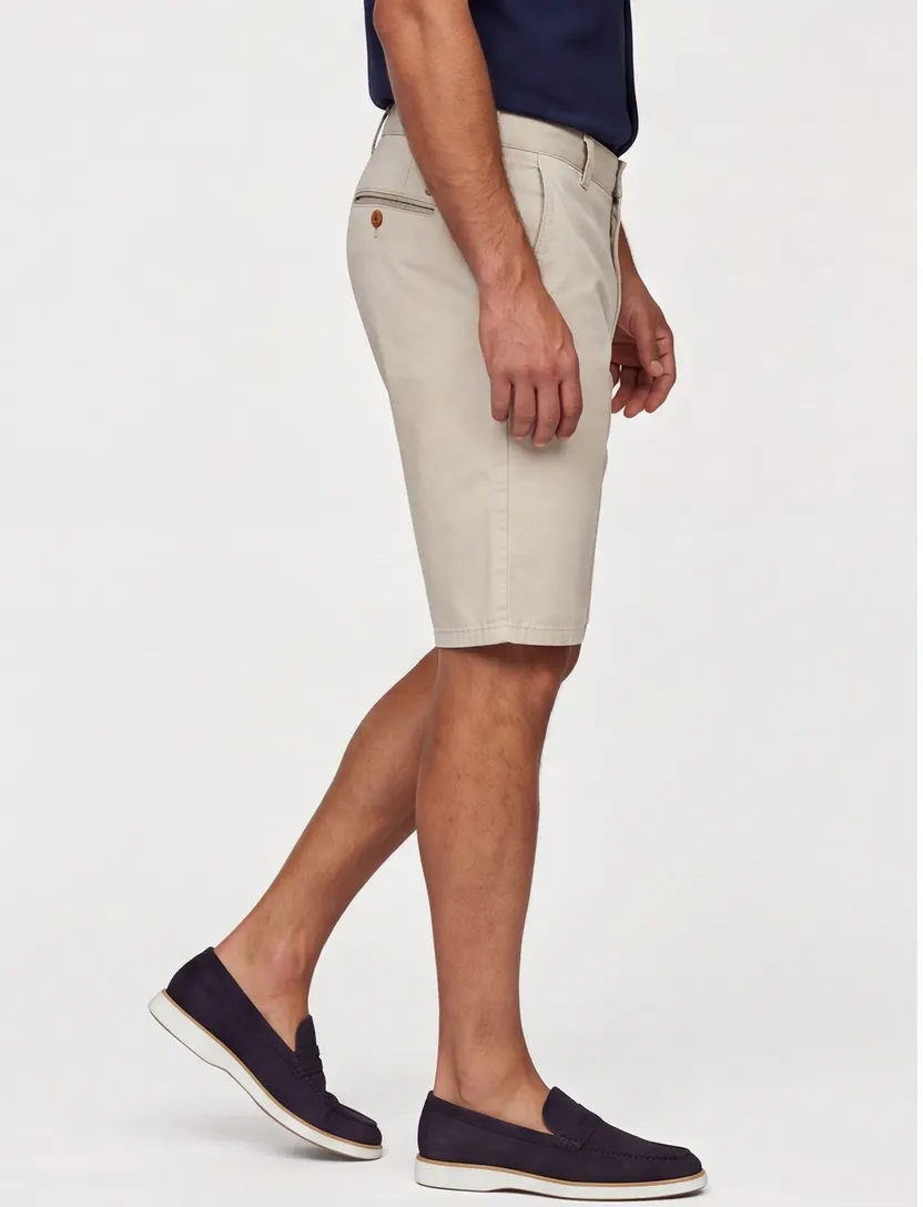 katoenen Meyer b-palma bermuda effen beige