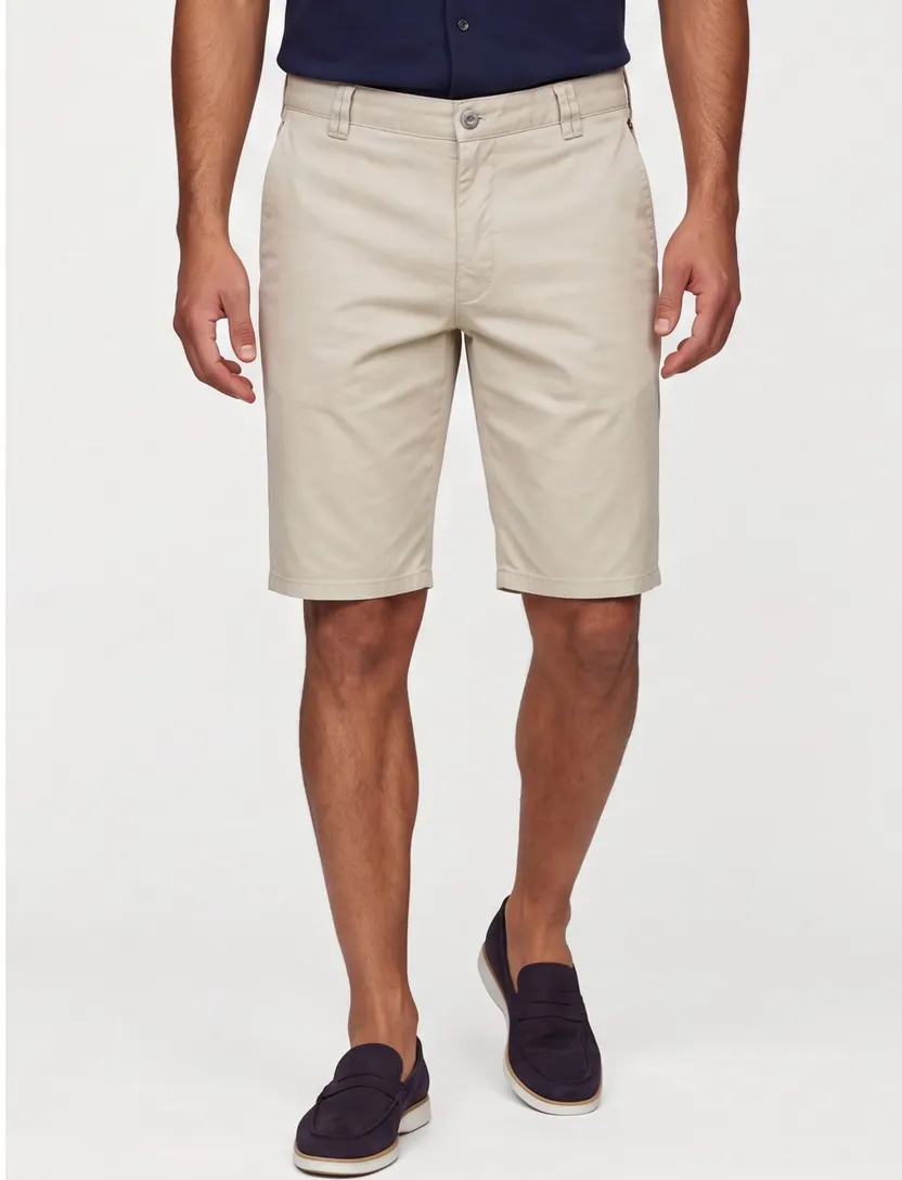 katoenen Meyer b-palma bermuda effen beige