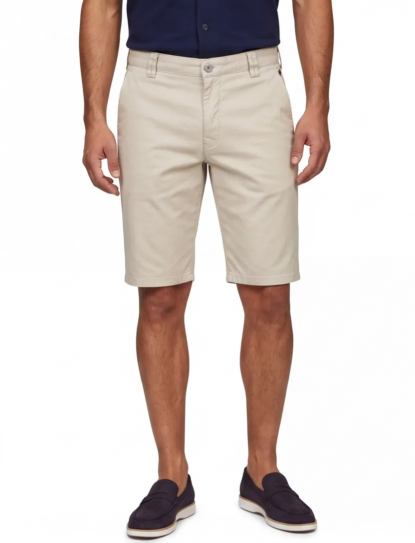 katoenen Meyer b-palma bermuda effen beige