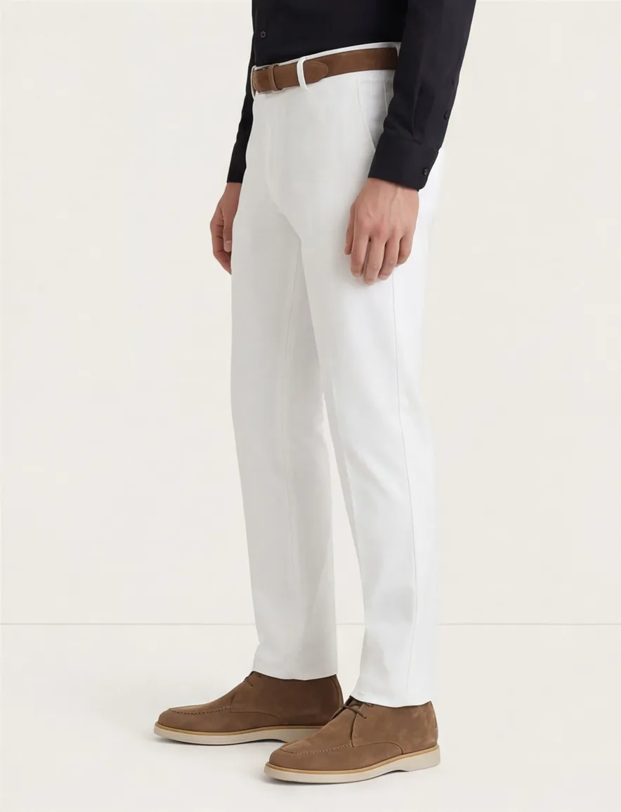 Meyer pantalon Bonn wit katoen