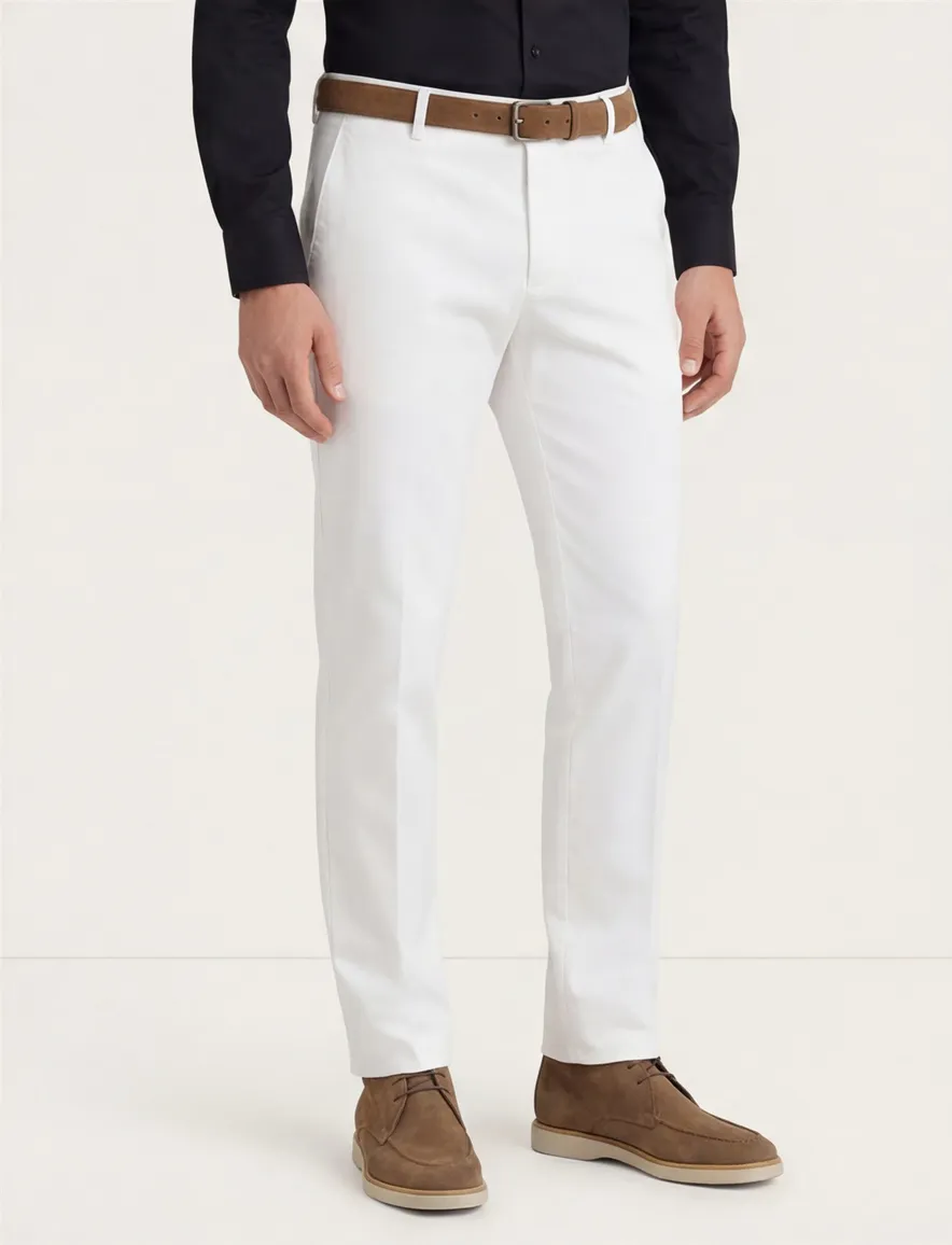 Meyer pantalon Bonn wit katoen