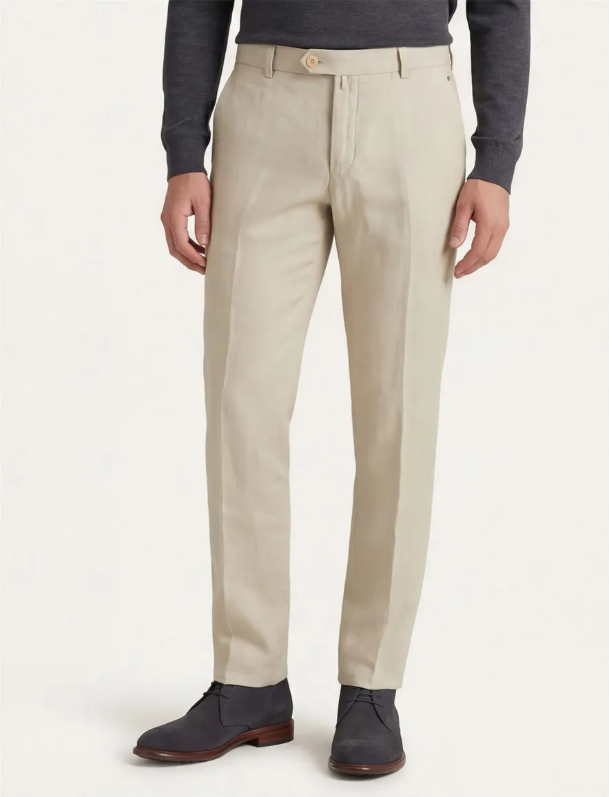 Meyer modern fit pantalon linnen beige