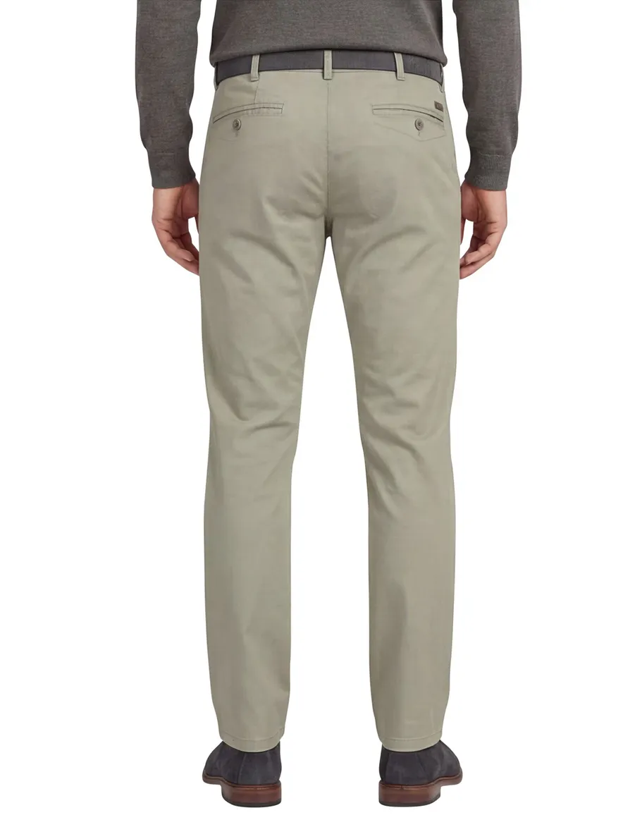 Katoenen Meyer pantalon Chicago olijfgroen