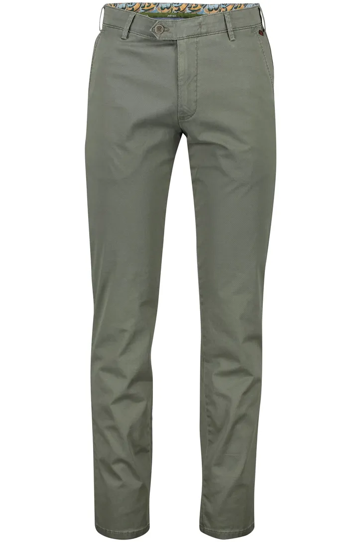 Bonn Meyer katoenen broek perfect fit olijfgroen