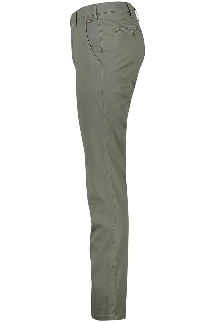 Bonn Meyer katoenen broek perfect fit olijfgroen