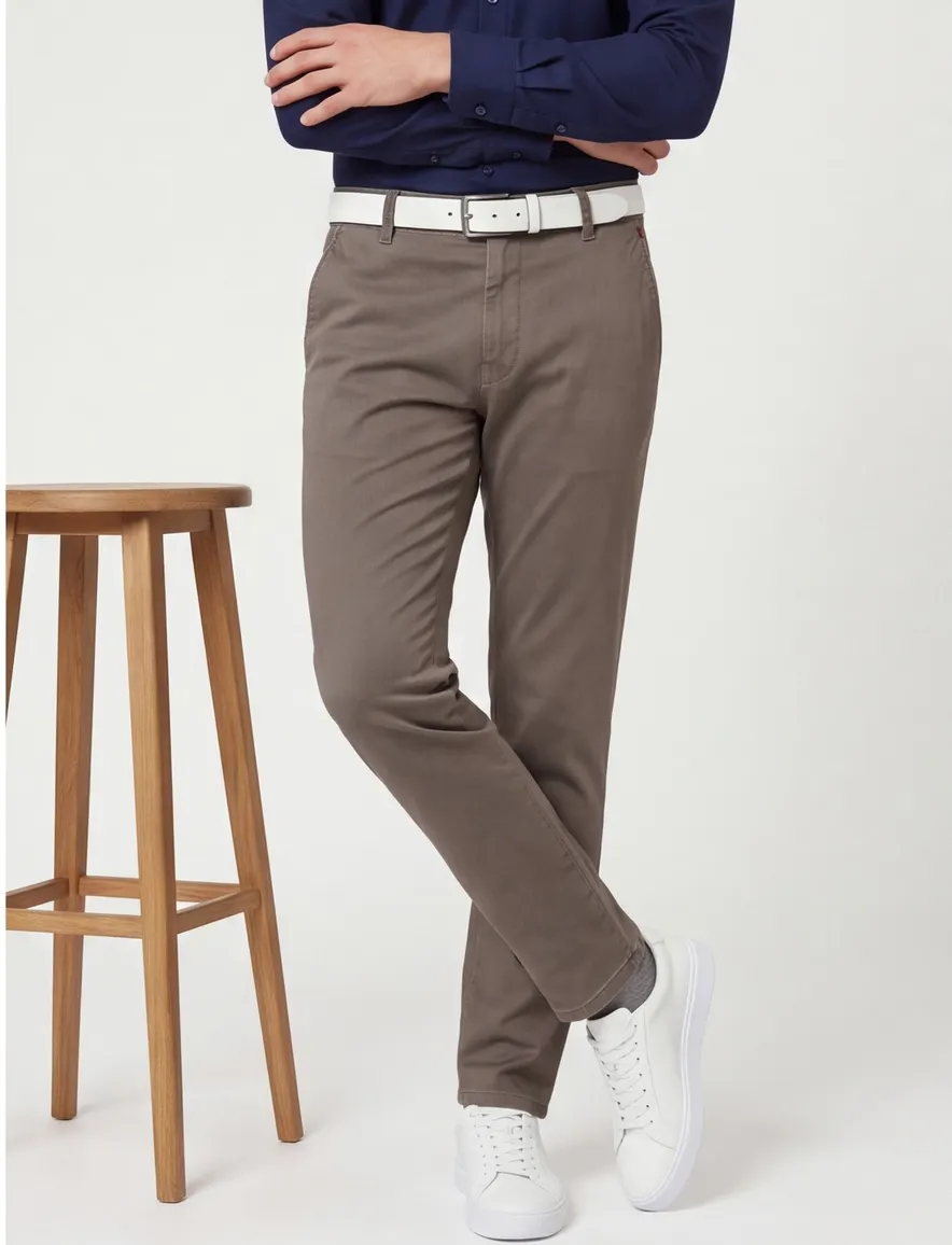 Meyer New York pantalon bruin katoen