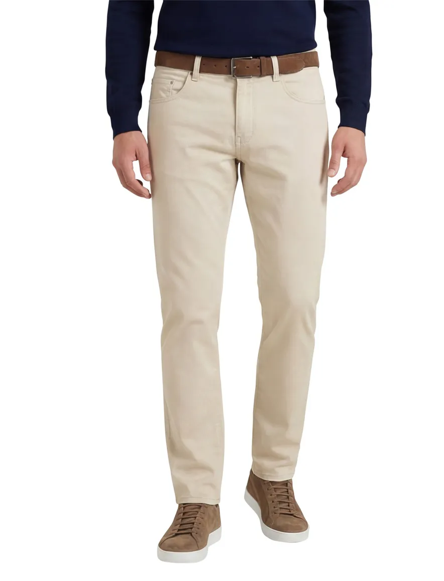 Katoenen Pierre Cardin jeans creme tapered fit