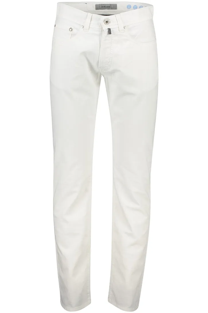 katoenen Pierre Cardin pantalon 5-pocket wit Lyon Tapered