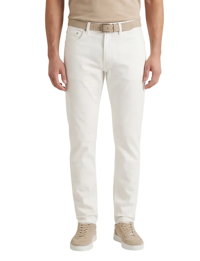 katoenen Pierre Cardin pantalon 5-pocket wit Lyon Tapered