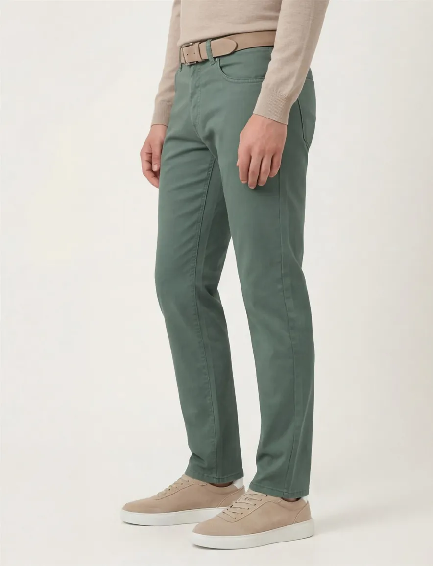 Pierre Cardin broek Futureflex groen katoen Tapered Fit