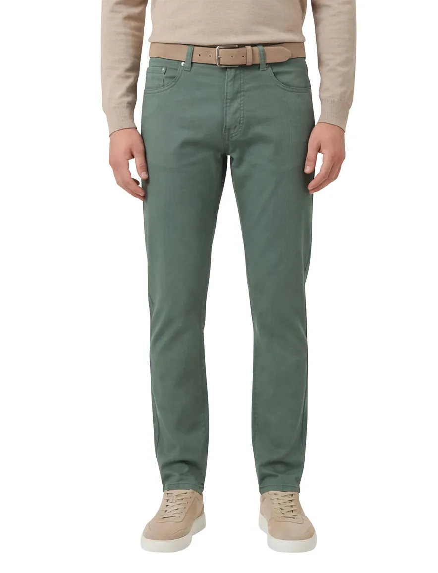 Pierre Cardin broek Futureflex groen katoen Tapered Fit