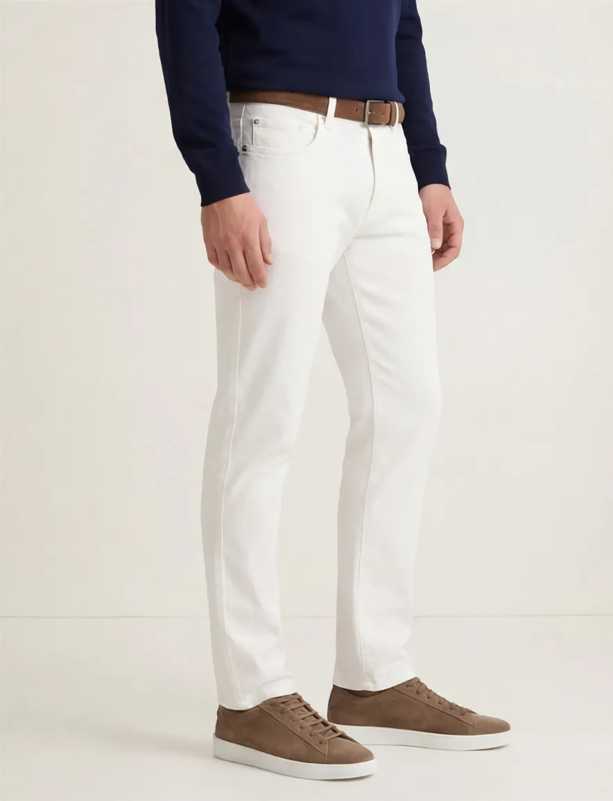 Pierre Cardin jeans effen wit katoen normale fit