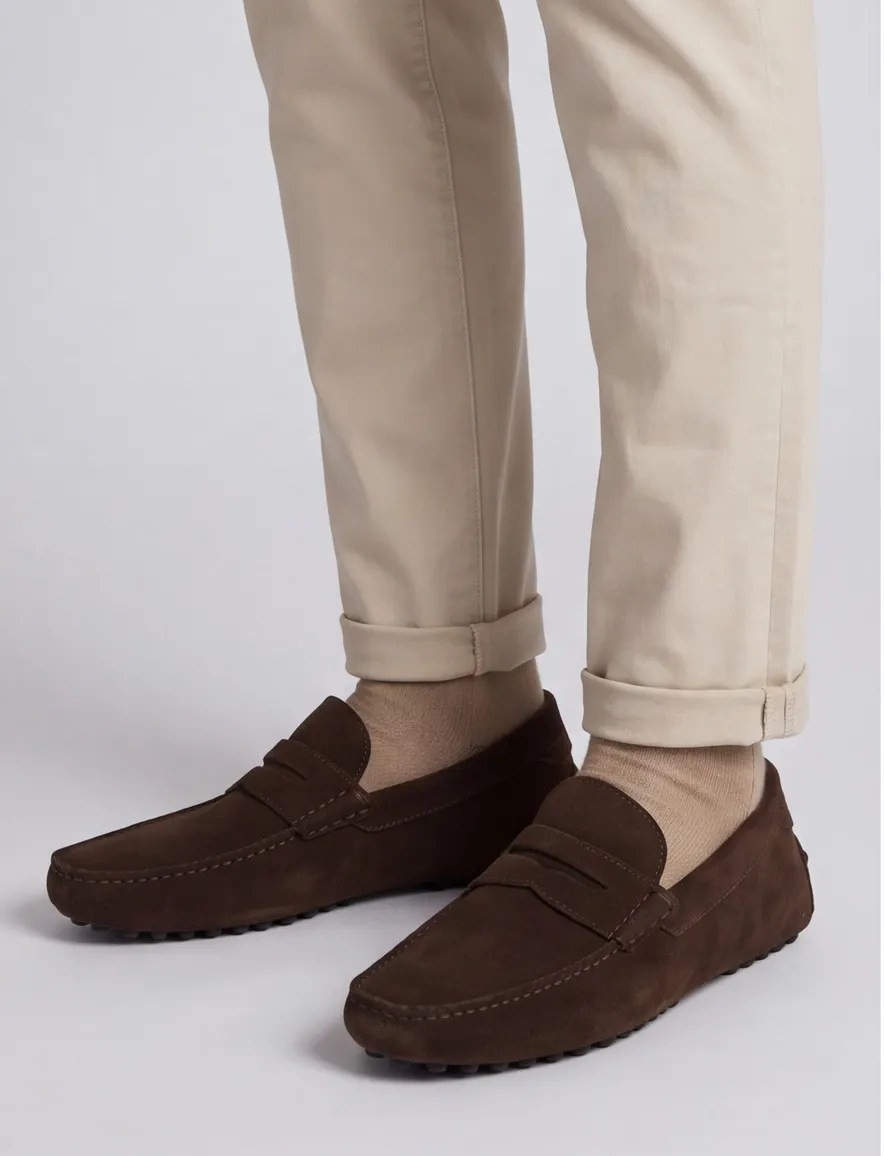 Portofino loafers donkerbruin effen leer