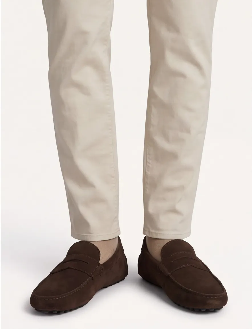 Portofino loafers donkerbruin effen leer