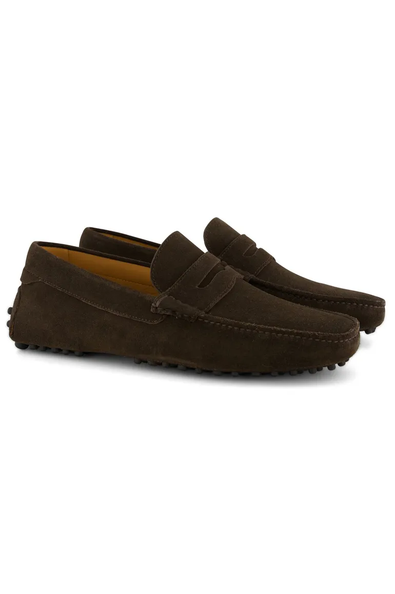 Portofino loafers donkerbruin effen leer