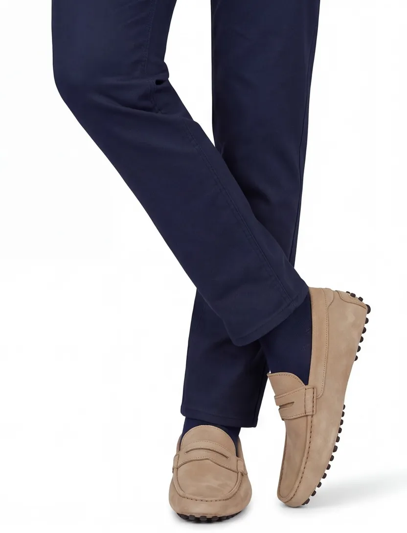 Portofino beige effen leer loafers