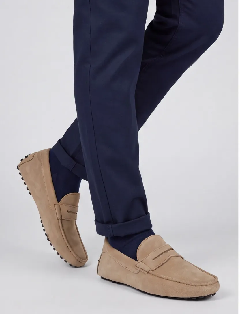 Portofino beige effen leer loafers