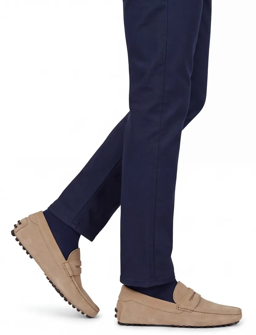 Portofino beige effen leer loafers