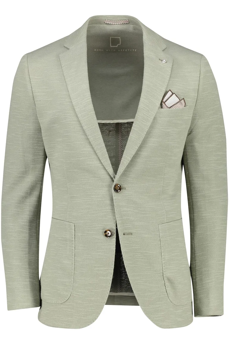 Born With Appetite colbert groen katoen slim fit