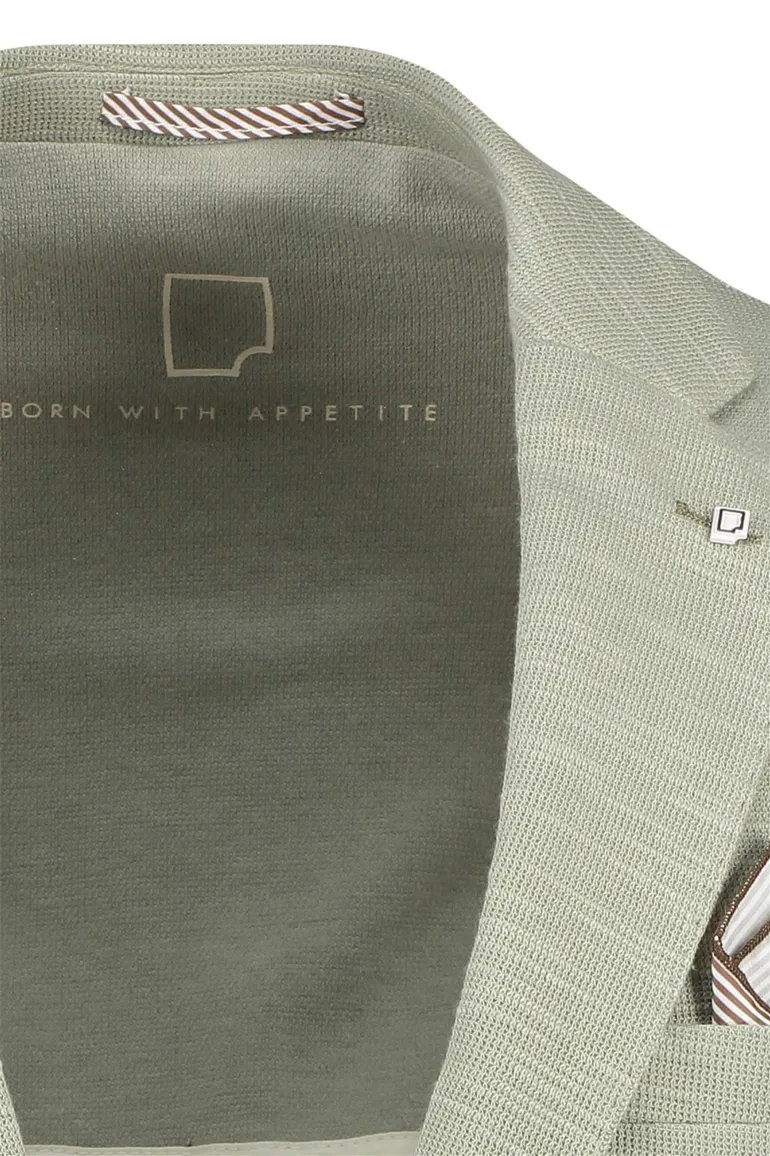 Born With Appetite colbert groen katoen slim fit