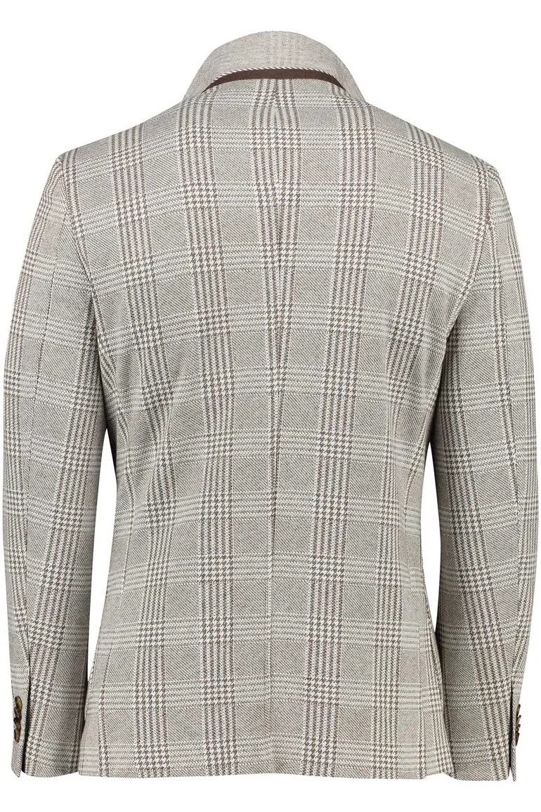 Born with appetite colbert bruin geruit slim fit