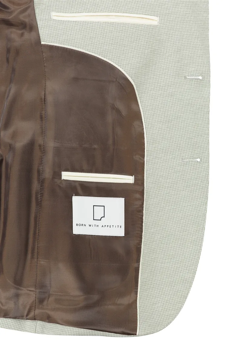 Lichtgroen geruit Born With Appetite slim fit colbert