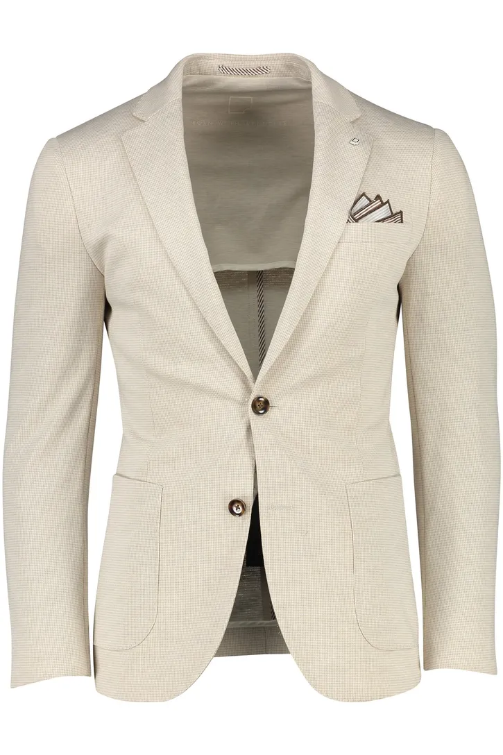 Slim fit Born With Appetite colbert beige geruit