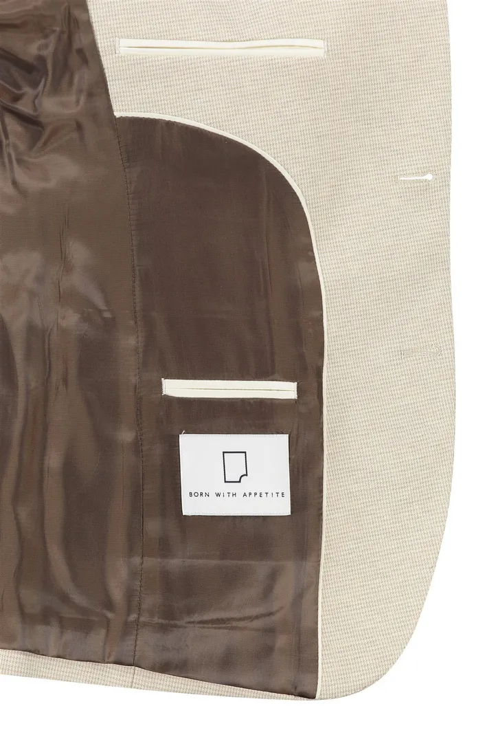 Slim fit Born With Appetite colbert beige geruit