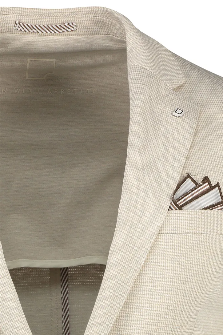 Slim fit Born With Appetite colbert beige geruit