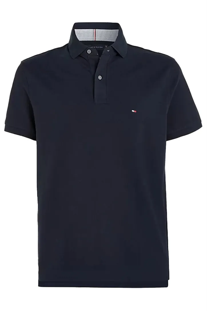 katoenen Tommy Hilfiger polo Big & Tall donkerblauw