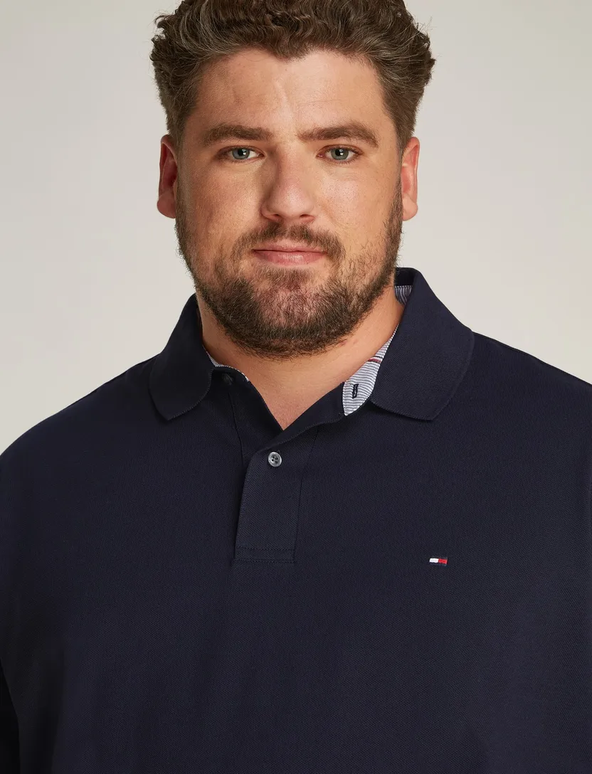 katoenen Tommy Hilfiger polo Big & Tall donkerblauw