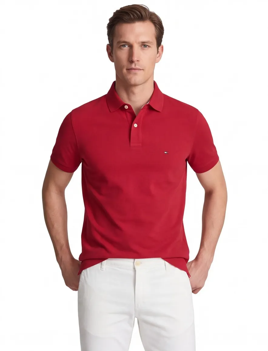 Tommy Hilfiger polo rood katoen big & tall