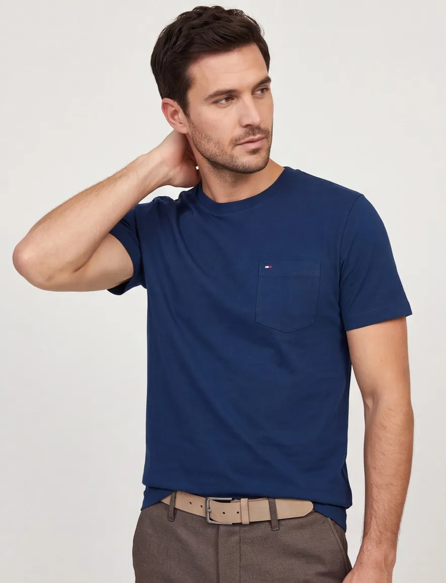Tommy Hilfiger T-shirt blauw Plus Size