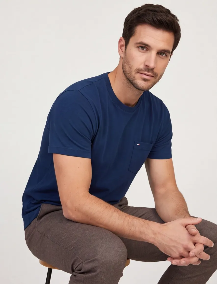 Tommy Hilfiger T-shirt blauw Plus Size