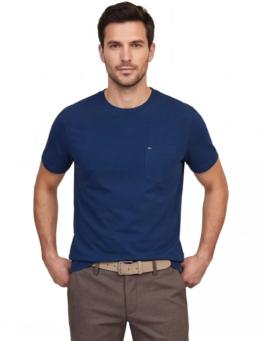 Tommy Hilfiger T-shirt blauw Plus Size