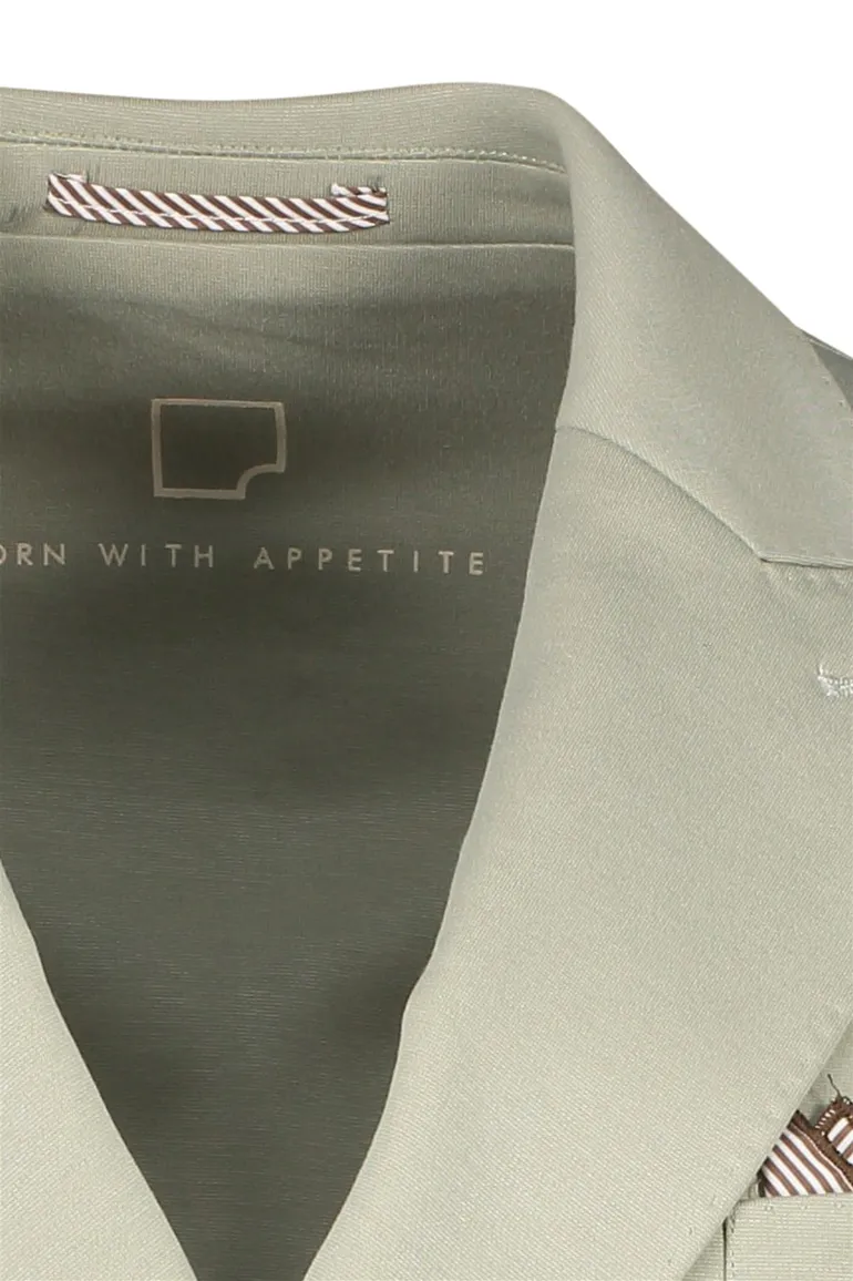 Groen Born With Appetite colbert slim fit dubbele knoop