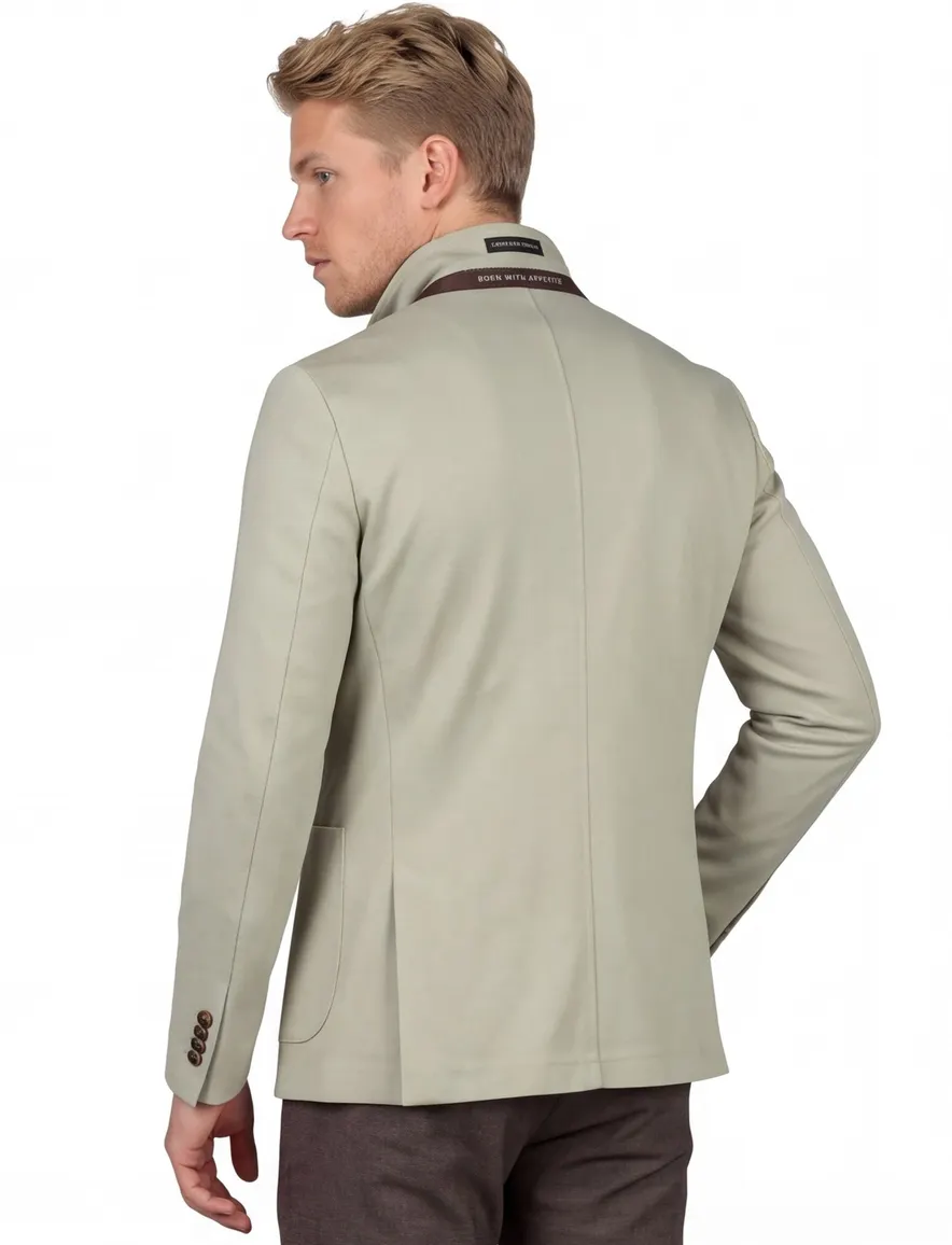Groen Born With Appetite colbert slim fit dubbele knoop