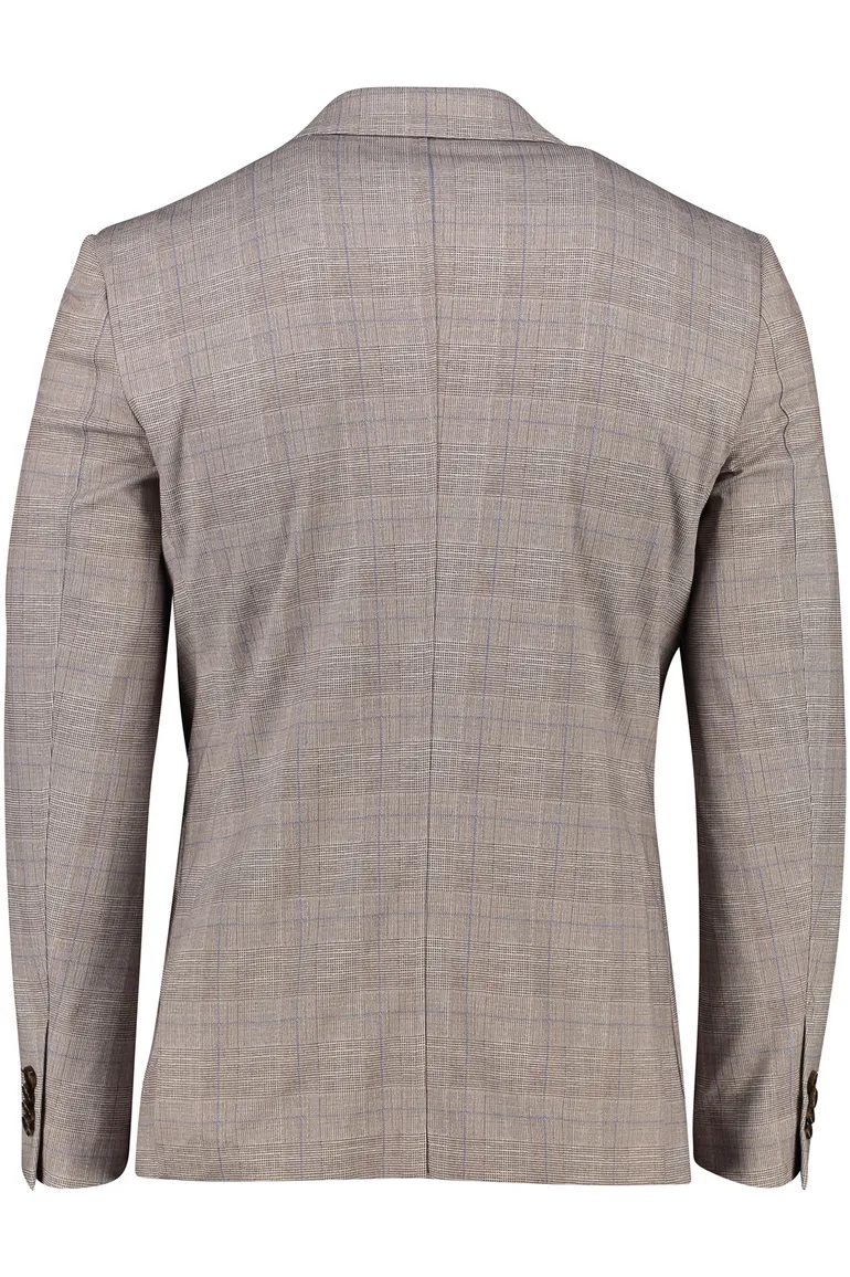 Born With Appetite bruin geruit colbert slim fit borstzak