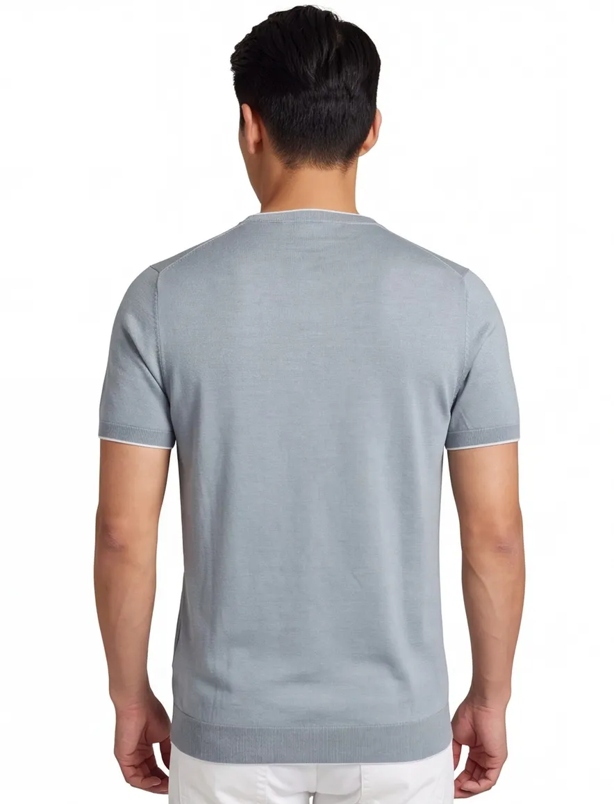 Ronde hals Born With Appetite t-shirt knitted blauw