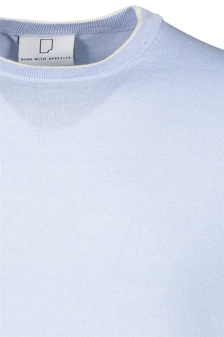 Born With Appetite T-shirt lichtblauw normale fit