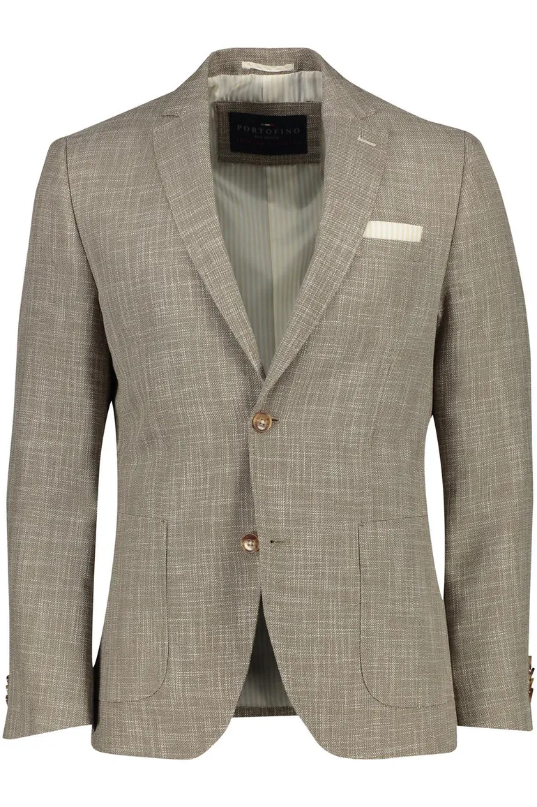 Gemêleerd Portofino colbert Leek jacket drop bruin normale fit