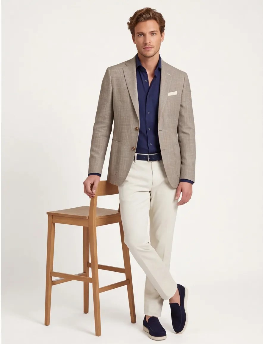Portofino colbert bruin Leek jacket drop