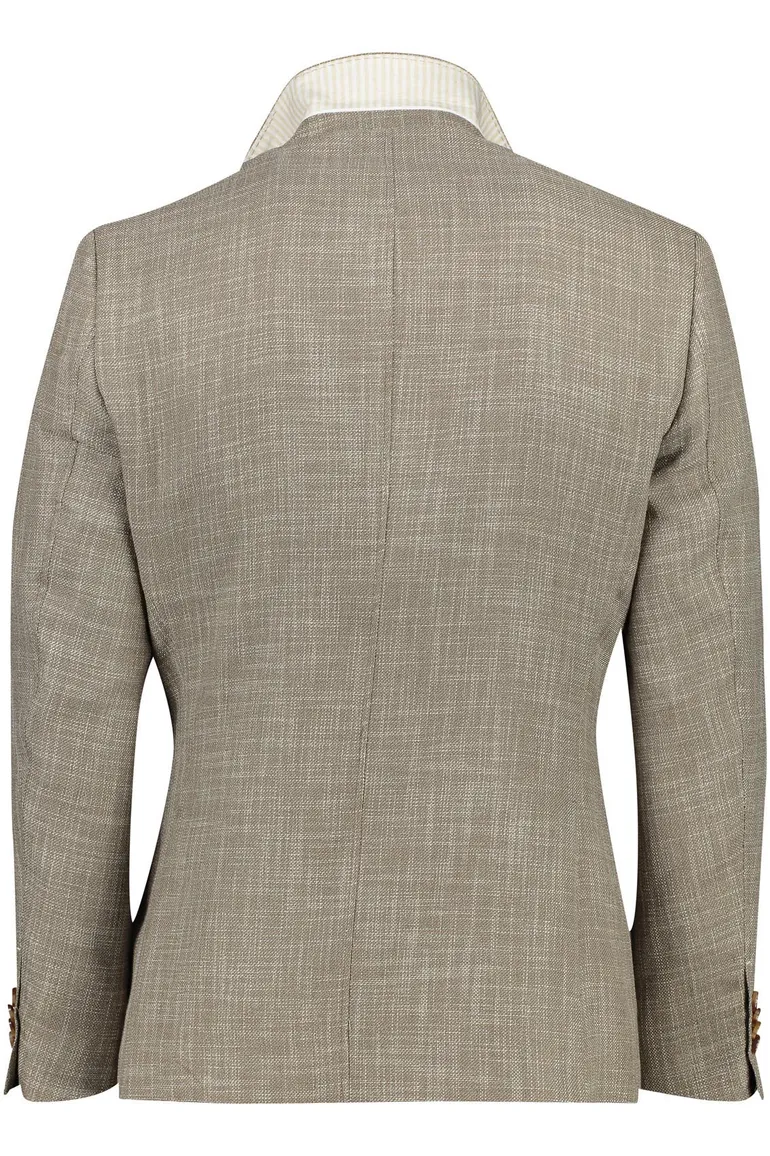 Gemêleerd Portofino colbert Leek jacket drop bruin normale fit