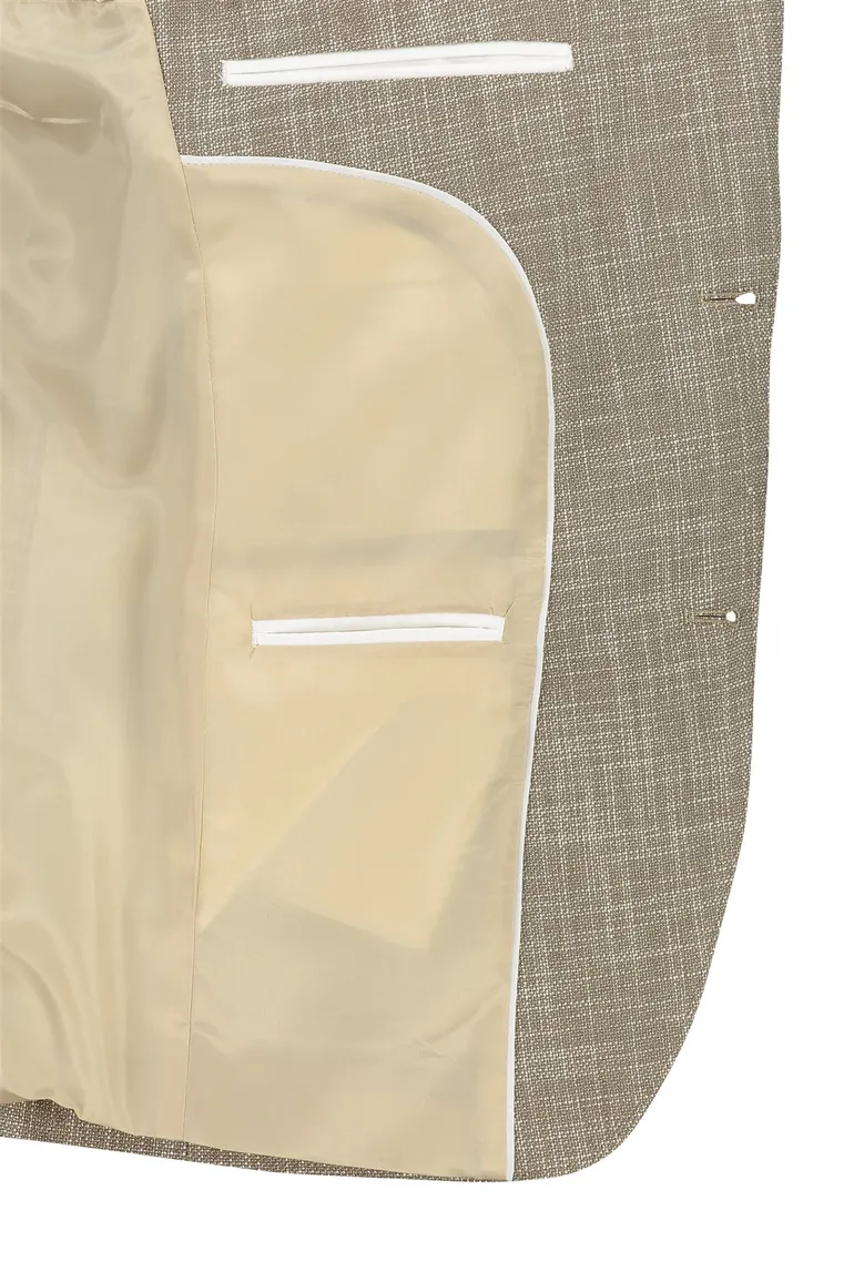 Gemêleerd Portofino colbert Leek jacket drop bruin normale fit