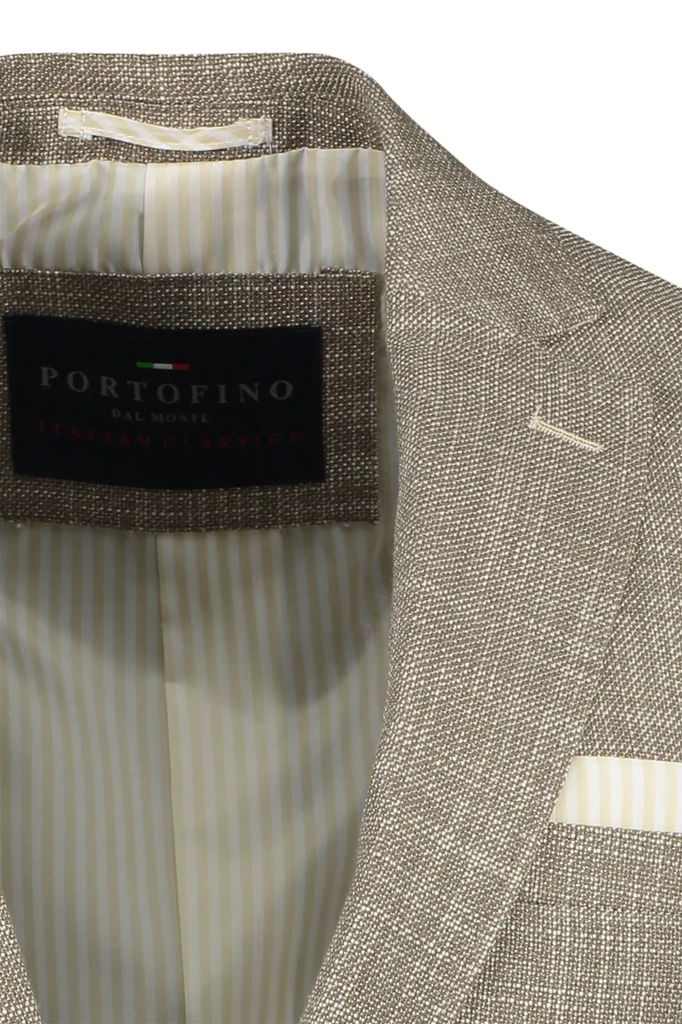 Gemêleerd Portofino colbert Leek jacket drop bruin normale fit