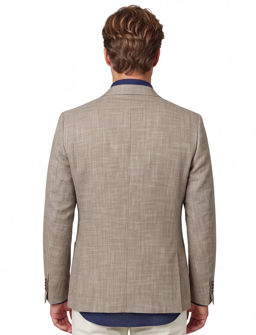 Bruin gemêleerd Portofino Leek jacket drop colbert normale fit