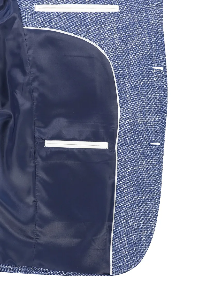 Portofino colbert blauw Leek jacket drop